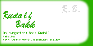 rudolf bakk business card